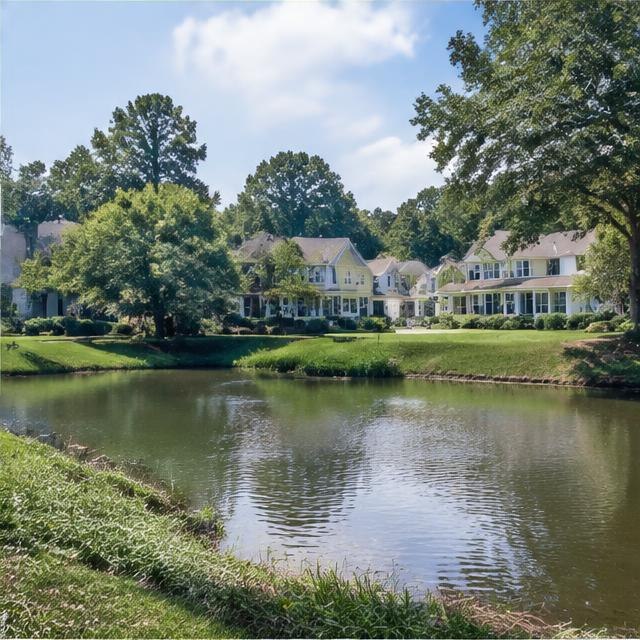 Illustrative residential streetscape, not a photograph of this neighborhood
