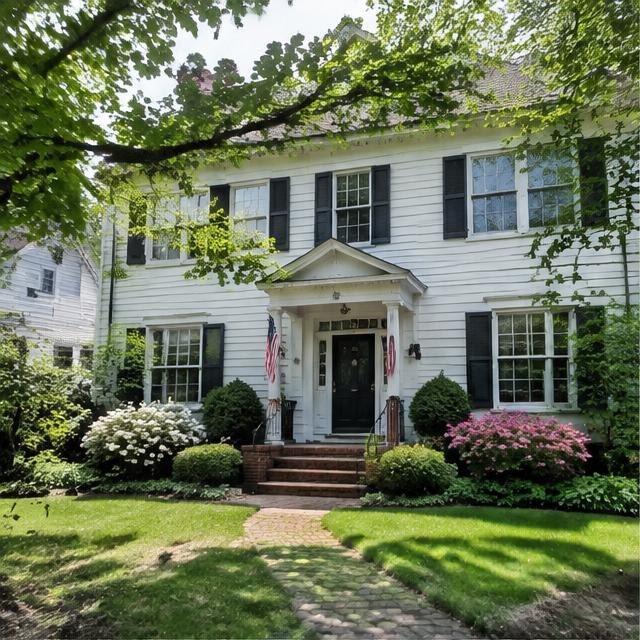Illustrative residential streetscape, not a photograph of this neighborhood