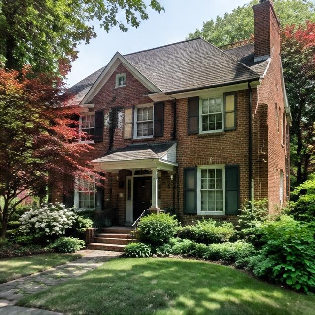 Illustrative residential streetscape, not a photograph of this neighborhood