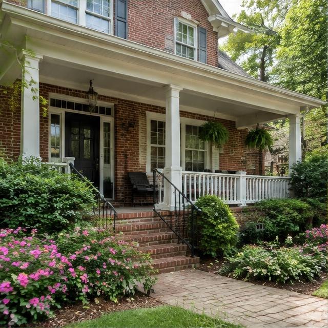 Illustrative residential streetscape, not a photograph of this neighborhood