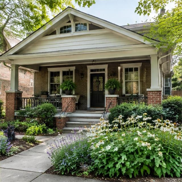 Illustrative residential streetscape, not a photograph of this neighborhood